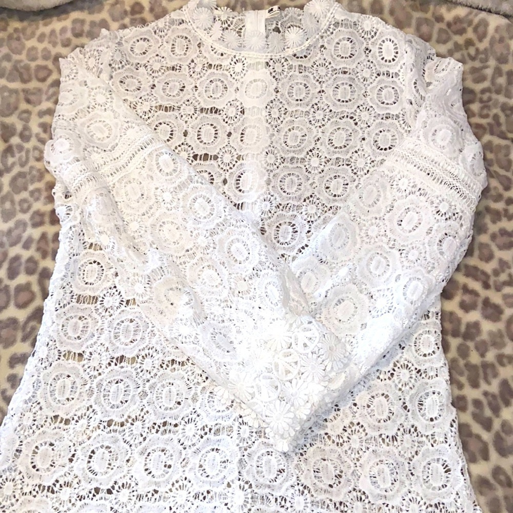White Lace Top Shirt Romantic Sexy